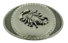 Scorpion Belt Buckle Zodiac Sign Gothic Rodeo USA Cowboy Western Silver Metal TX