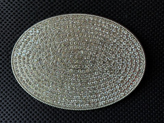 BLING BELT BUCKLE ICED OUT 602 RHINESTONES SILVER METAL HIP ROCK MUSIC NEW BULKY