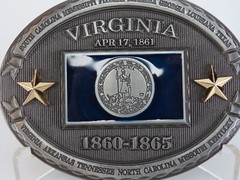 Virginia Southern States 1860-1865 Metal Belt Buckle State Seal