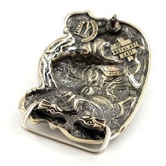 German silver belt buckle  » Viking »; Scandinavian german silver warrior buckle