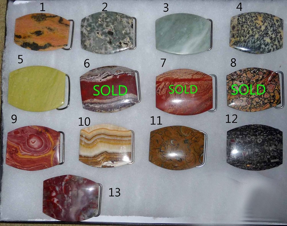 Handcrafted, Jasper, Agate Gemstone Belt Buckle polished natural stone- Pick 1