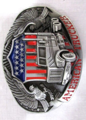American Trucker Eagle and Diesel Belt Buckle