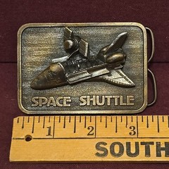 Space Shuttle & Satellite Vintage Brass Belt Buckle The Buckle Connection