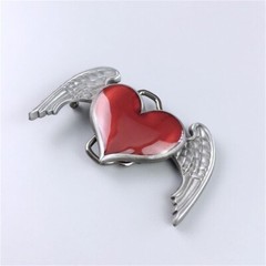 Vintage Enamel Heart Angel Wings Gurtelschnalle Boucle de ceinture