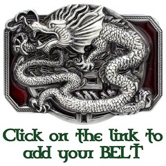 Chinese Dragon Belt Buckle Biker Gothic Metal Pewter Finish Calendar Martial