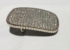 CLEAR CRYSTALS ART FASHION SILVERTONE BELT BUCKLE B FUSSY