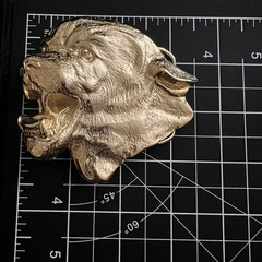 MBCI Vintage Gold Tone Roaring Lion Head Belt Buckle Size 3.5 Inch Western