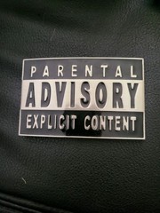 Parental Advisory Explicit Content Belt Buckle Black Silver Novelty Music