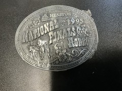 Vintage 1995 Hesston National Finals Rodeo Men’s Women’s Belt Buckle Mint Sealed