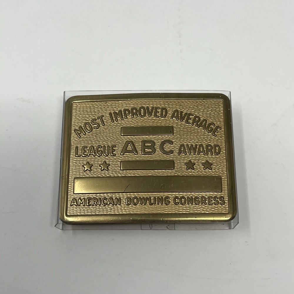Vintage Belt Buckle American Bowling Congress Most Improved Average Award Blank