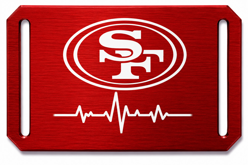Football Fan Buckle Red with Pulse Line | Laser Engraved | Aluminium Crios Branding Belts