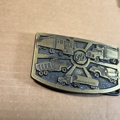 2 Vintage 1970s Belt Buckle TRUCKER semi-truck SOLID BRASS cowboy western driver