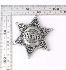 Pewter Sheriff Cop Star Badge Belt Buckle