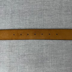 Bison Denim Brown Leather Belt 110cm 43 in Ornate Longhorn Buckle Western