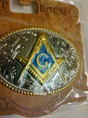 Masonic, Mason, Blue Lodge, Fraternal flashy western metal belt Buckle, New! #2