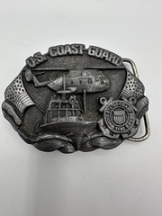 (2) Vintage United States Coast Guard Military Belt Buckle 1982/1988 Made In USA