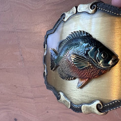 Vintage Bluegill Belt Buckle Fish Fisherman Fishing Panfish Outdoor 1970s