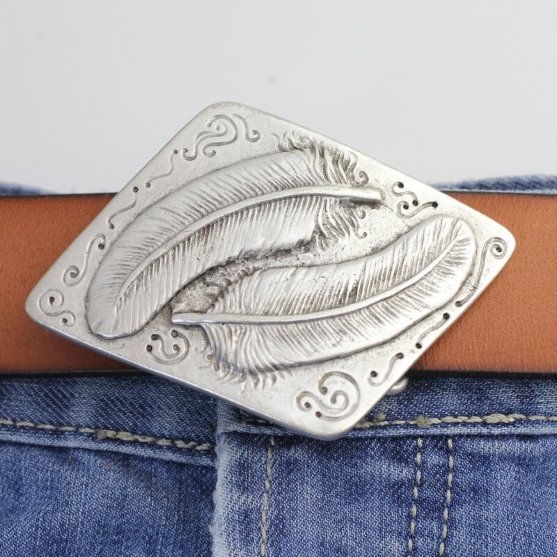 Springs belt buckle, belt buckle-interchangeable buckle old silver