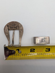 Chacon Sterling Silver Belt Buckle Set Western Southwestern Santa Fe Artisan