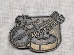 vintage 1970s belt buckle BLUEGRASS country music BRASS banjo WESTERN guitar
