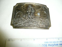 Vintage Pioneers Wagon Train Cowboy Western Belt Buckle–#DP