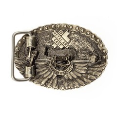 German silver belt buckle « Born to be free », Biker german silver belt buckle
