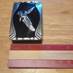 Silver & Black Eagle Western Metal Belt Buckle, Rectangular Fits 1.5 in Belt