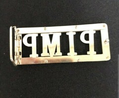 Fabulous Chrome Plated « PIMP » Belt Buckle Size: 4.25” x 2”