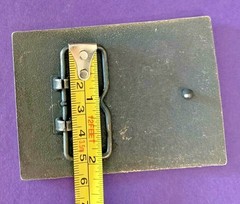 VINTAGE National Rifle Association NRA Brass Belt Buckle Gun Owners Shotgun EUC!