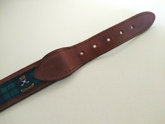 YRI FABRIC & LEATHER BELT LACROSSE BERMUDA CROWN SIZE 40