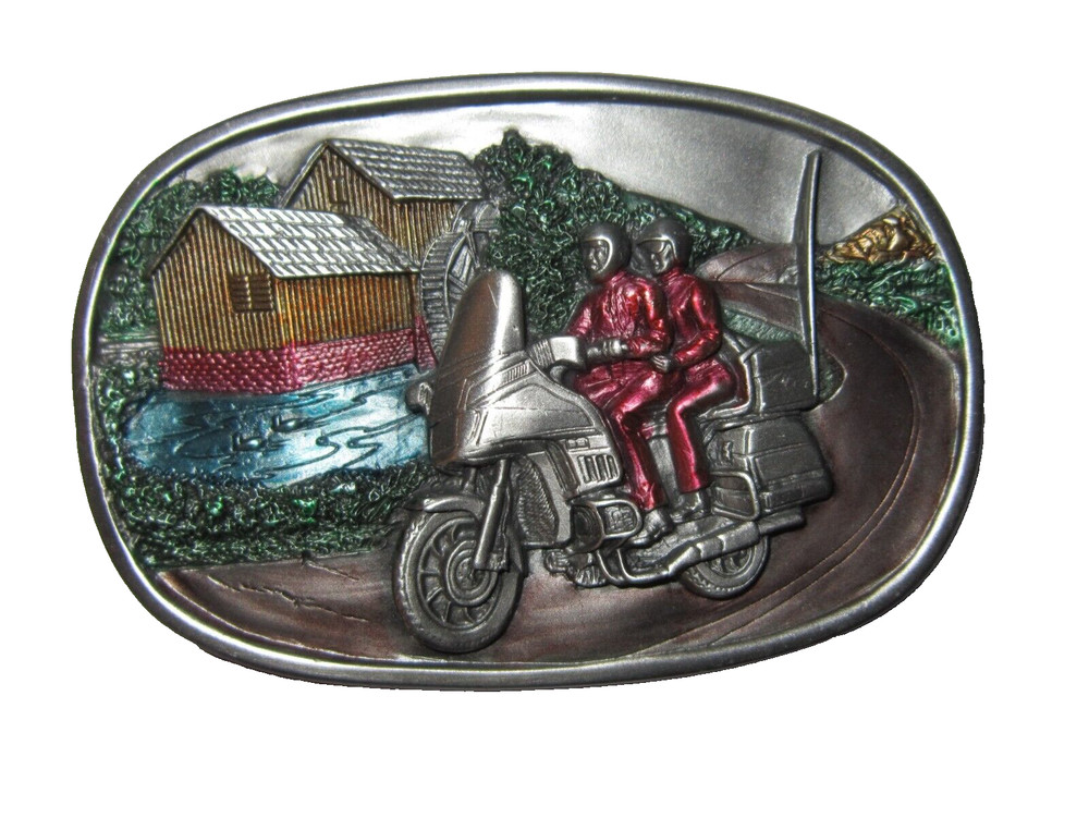 Bergamot Brass Works 1984 Men&rsquo;s Belt Buckle Motorcycle Engraved Riding USA