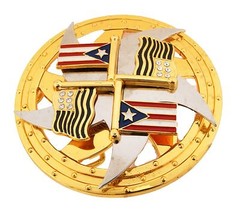 Puerto Rico Bandera puertorriquena Puertorriqueno Two Flags USA Belt Buckle Big