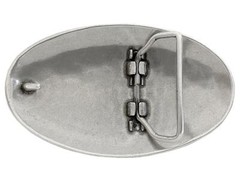 Unique Oval Buckle Antique Silver Engraved Basket Weave Belt Buckle
