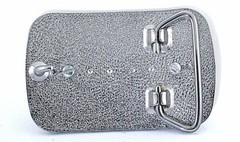Silver Gold Diamond Cut 1957 Franklin Silver Half Dollar Rectangle Frame Buckle