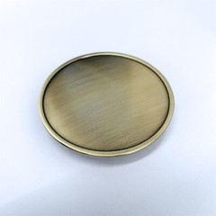 Antique Bronze Plated Total Flat Round Custom Blank Belt Buckle for Engraving