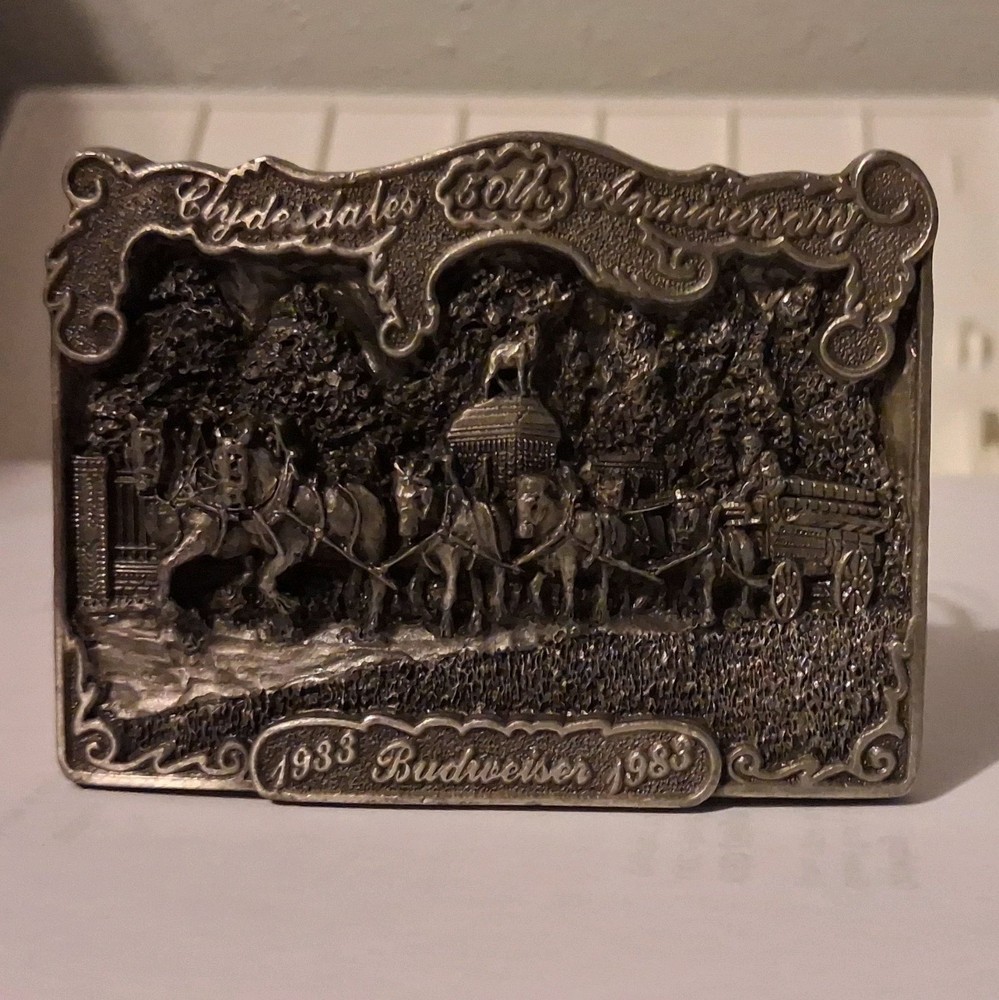 Budweiser Clydesdale 50th Anniversary Commemorative Belt Buckle