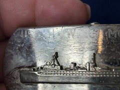Vtg Naval USS HW Gilmore AS-16 Belt Buckle Fulton-Class Submarine Tender Japan