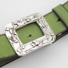 Rectangular Belt Buckle Metal Textured Design Modern Classic