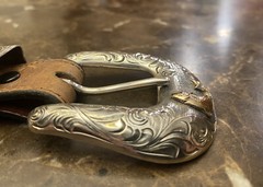 Vogt /Orvis James Reid Style .925 Sterling Silver 14k Gold Belt Buckle set ✅