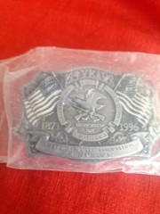 1871-1996 NRA 125 Years Belt Buckle National Rifle Association Flag Eagle NOS
