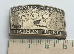 VTG 90&rsquo;S ADVANCED CASTING SOLID BRONZE BELT BUCKLE PAMMEL STATE PARK LIMITED #33