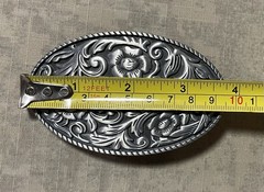 Set of 2 Landsun Western Belt Buckles, Howling Wolf And Floral Design NWB