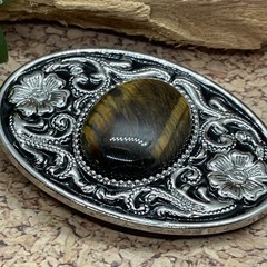 Tiger Eye Stone Silver Western Southwest men women unisex Belt Buckle VALENTINES