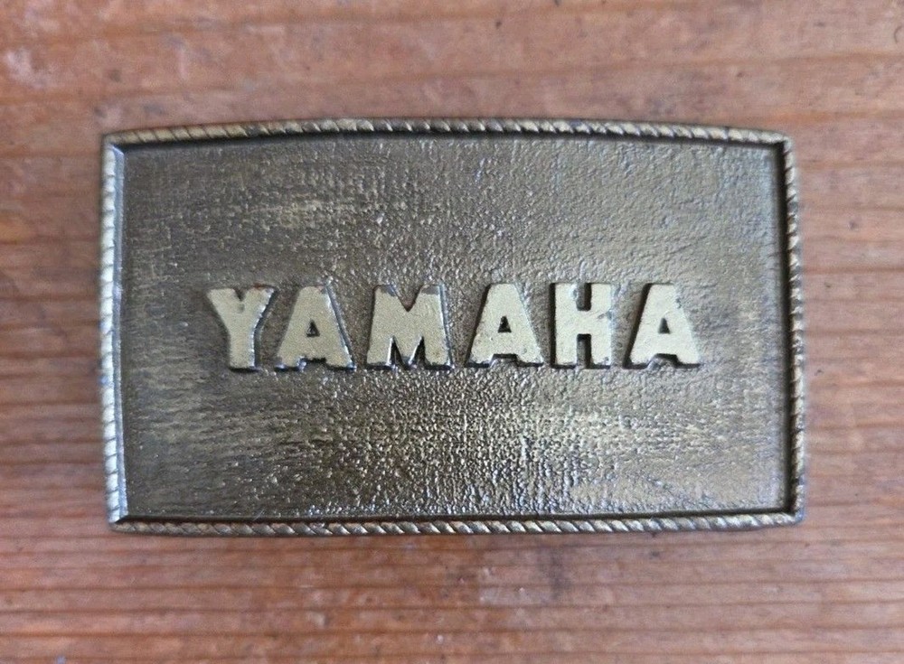 Vtg Yamaha Motorcycles 1970&rsquo;s 1980&rsquo;s Metal Rectangle Belt Buckle Vintage
