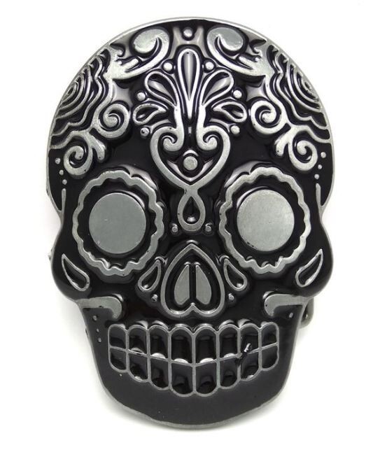 Black Sugar Skull Belt Buckle Metal BU180