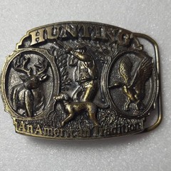 The Great American Buckle Co. Vintage 3pc Western Music Hunting Buckle Lot 3&Prime;
