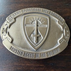US Army Operational Test Command Belt Buckle Brass OTC ATEC Insignia Wilensky