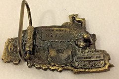 Train Belt Buckle The Great American Buckle Company Locomotive 1981 Vintage