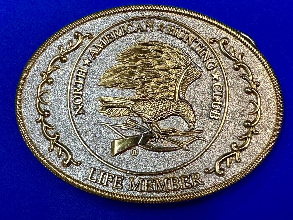 North American Hunting Club Life Member 2-Tone Belt Buckle, Perfect Gift Idea!