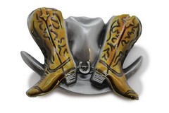 NEW Fashion Belt Buckle Men Women Metal Western Rodeo Boot Cowboy Hat Accessory